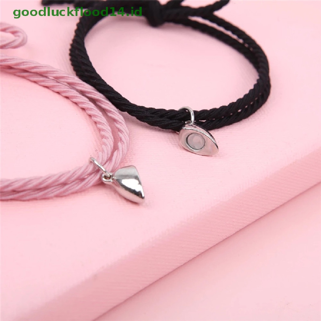 [GOOGFOUR] 2pcs Couple Heart Gelang Tali Braided Distance Magnet Attract Hadiah Persahabatan [TOP]