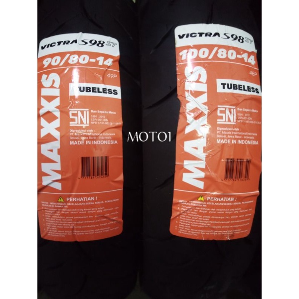 PAKET - BAN MAXXIS VICTRA 90/80-14 DAN 100/80-14 TUBELESS