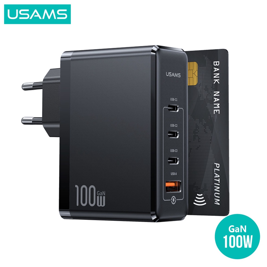 USAMS T50 Adapter Fast Charger GaN 100W 4 ports ACCC