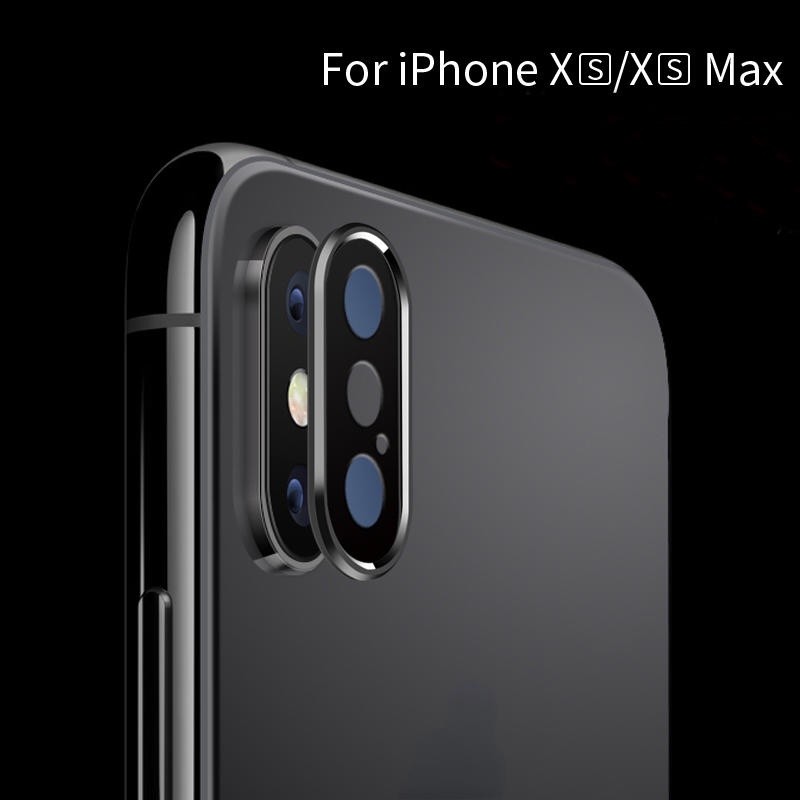 Pelindung Lensa Kamera Untuk iPhone Xs Max X XR Full Cover Case Metal+Tempered Glass Screen Protector Film Kamera Belakang