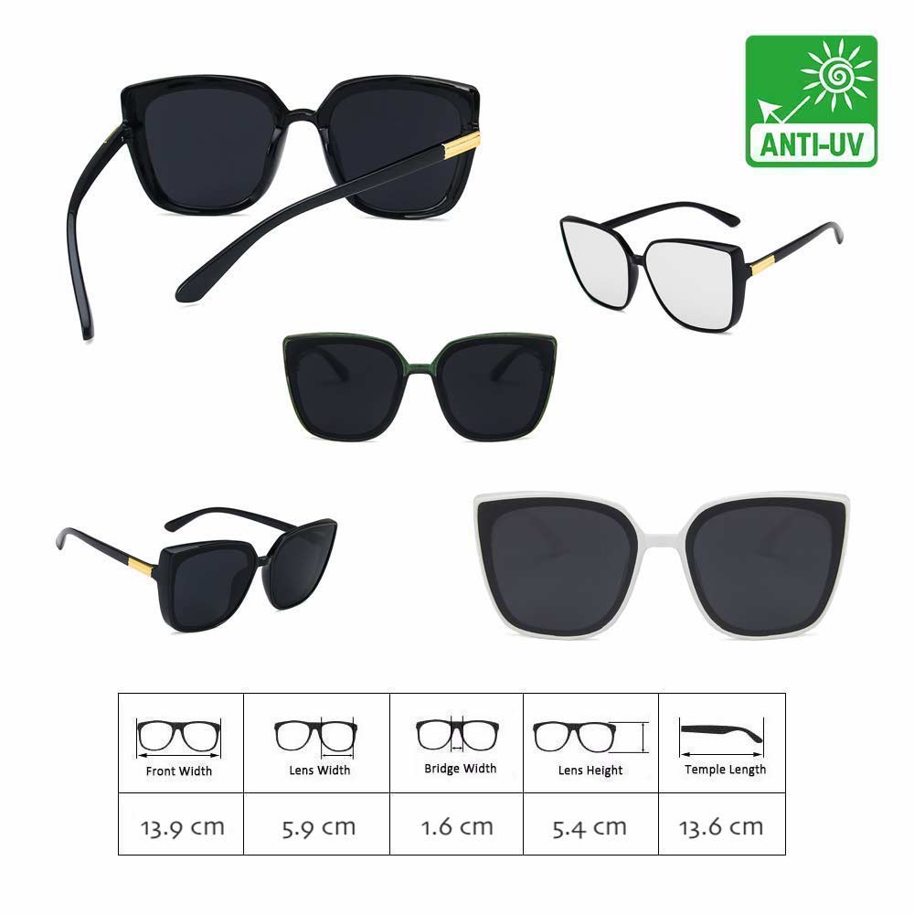 Kacamata UV400 [ Putih ] Anti Radiasi - Sunglasses Wanita Korea - HM8146