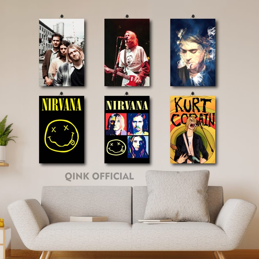 21-40 DEKORASI RUANG BESAR WALLPAPER BAND NIRVANA 20X30 PFWVS/R2DCJ/ HIASAN KAMAR BAYI LOGO BAND NIR