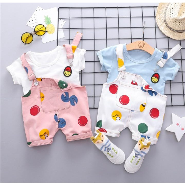 Set Overall Anak Bayi Laki Perempuan Unisex Import Korea