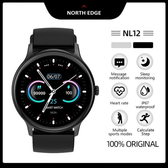 291 NORTH EDGE NL12 Sports Fashion Smartwatch 24H HR Monitoring IP67