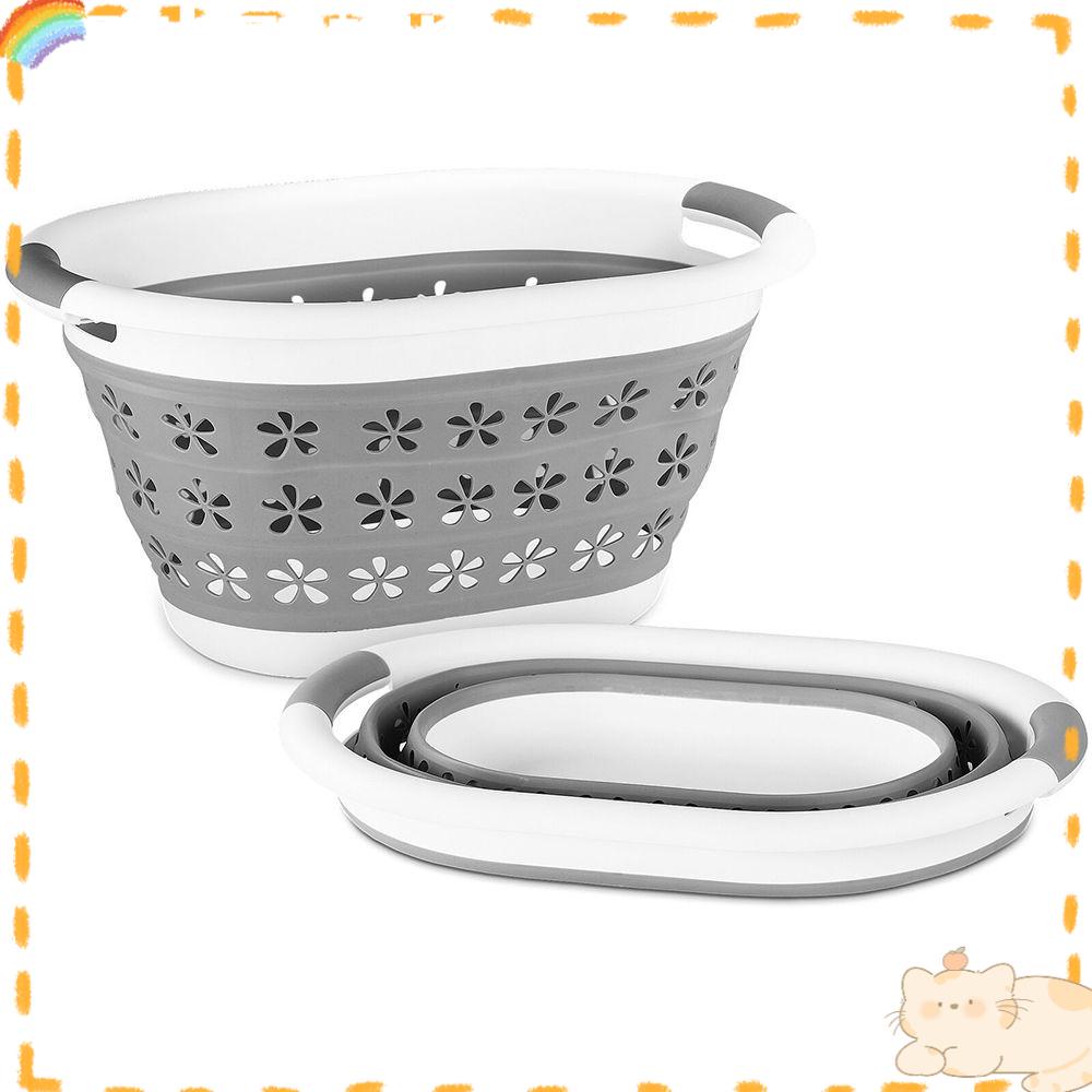 Solighter Collapsible Laundry Basket TPR+PP Keranjang Penyimpanan Multifungsi Lipat