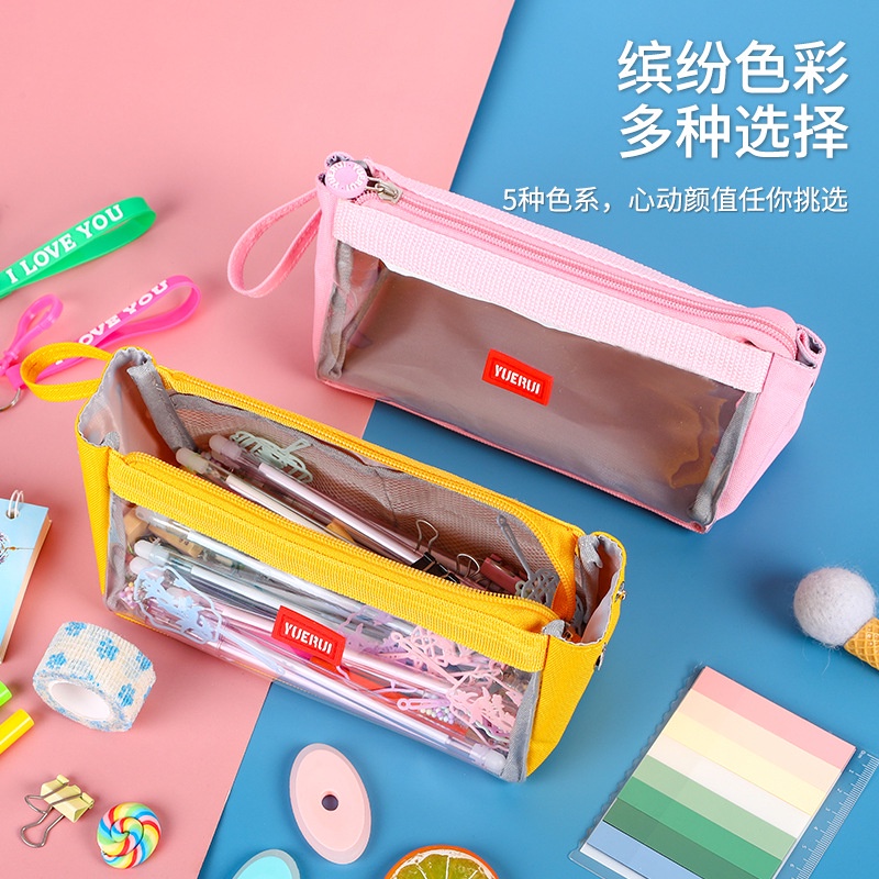 

Pencil Case Mika Transparan KOrea / tempat pensil Kotak Pensil Transparant Korean