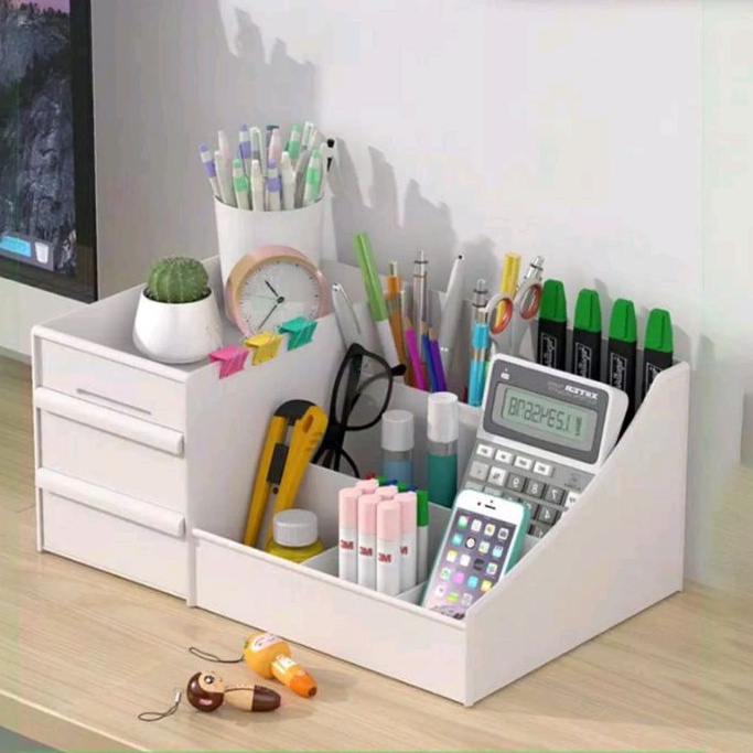 KIANDAA RAK STATIONERY MINI ORGANIZER MEJA KOTAK 2 LACI SERBAGUNA DRAWER STORAGE AESTHETIC MINIMALIS