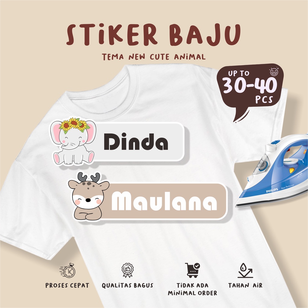 

( 30 - 40 pcs ) stiker baju CUTE ANIMAL NEW/murah/cetak sablon dtf custom