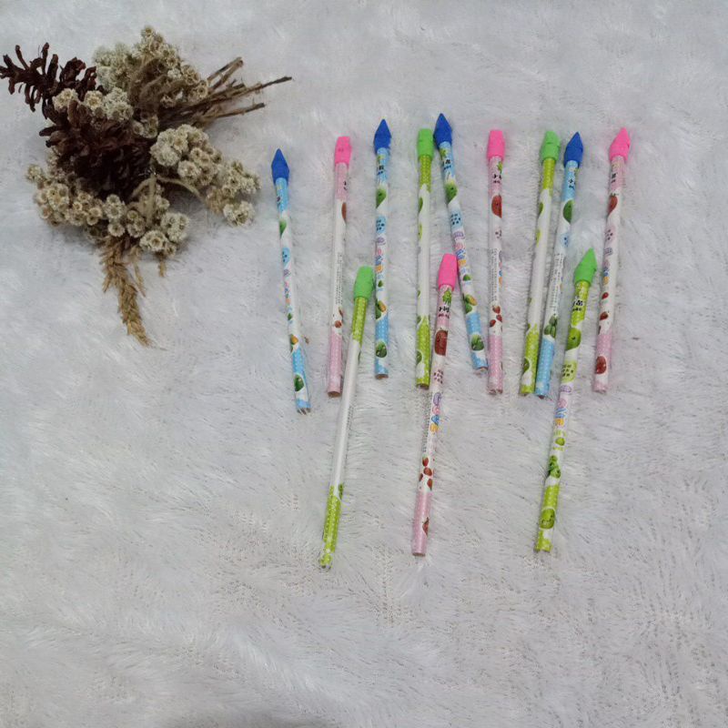 

Pensil motif 2in1 pensil penghapus/ pensil murah
