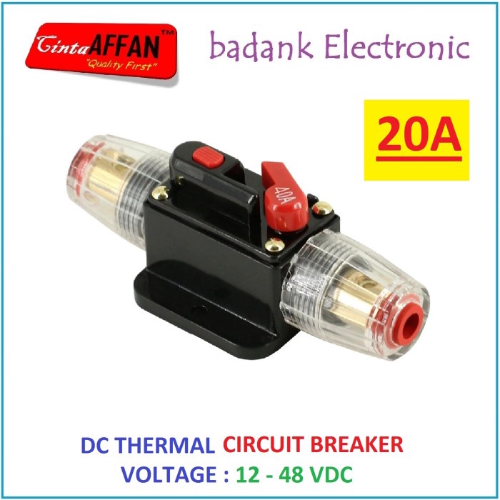 

[20A] DC Car Yacht Solar 12V-48V Overload Short Circuit Protector 20A NAI27