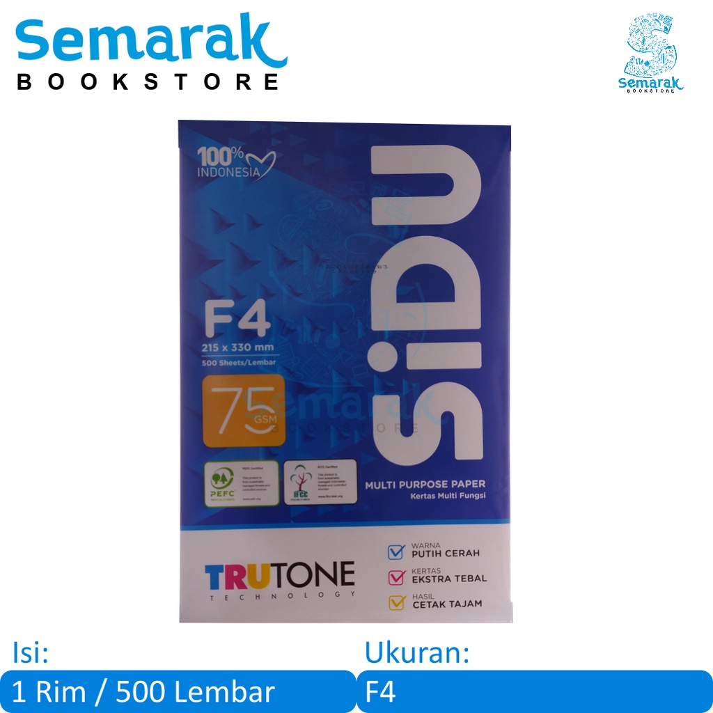 

Sinar Dunia Kertas HVS F4 75 Gsm [1 Rim / 500 Lembar]