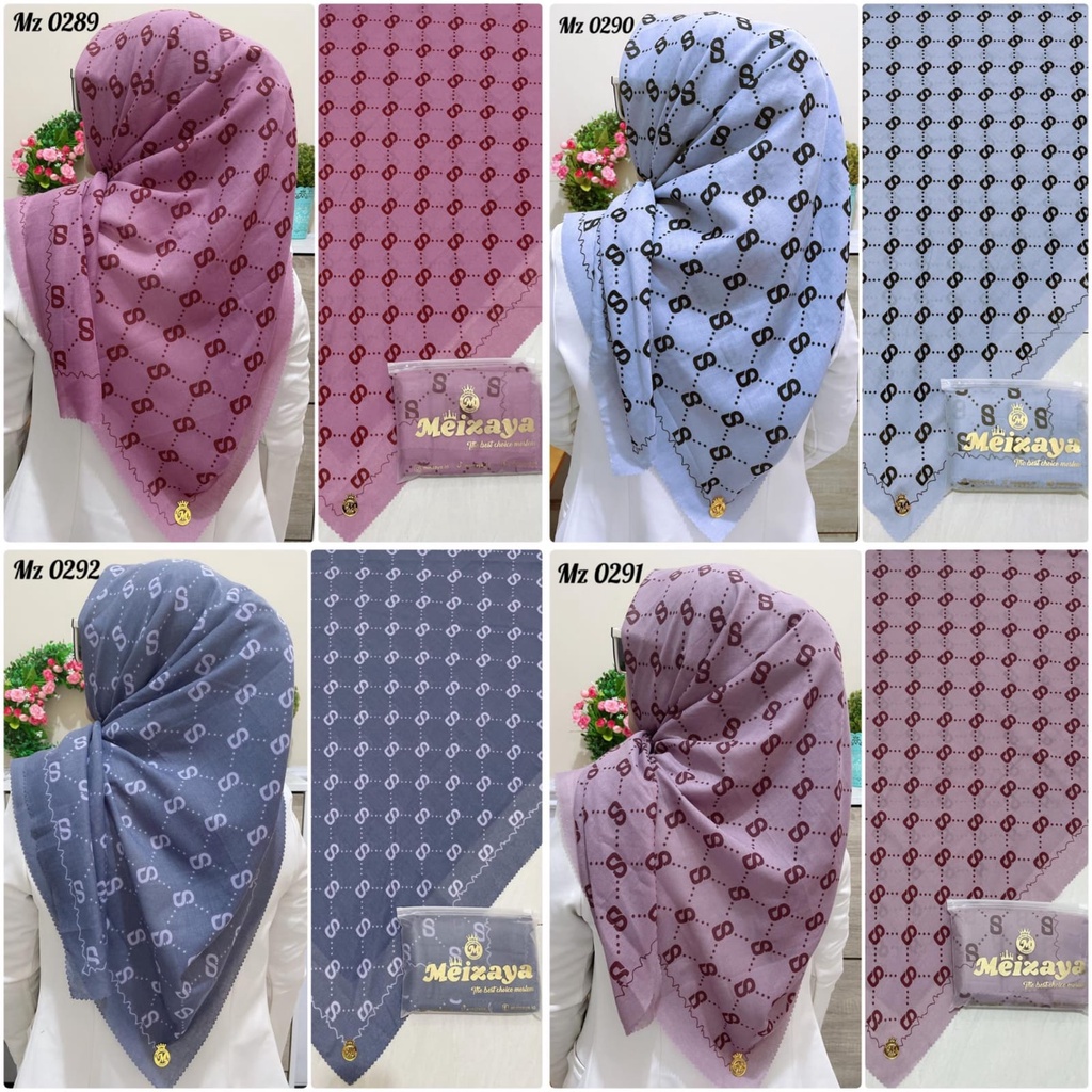 Kerudung segi empat meizaya motif rantai