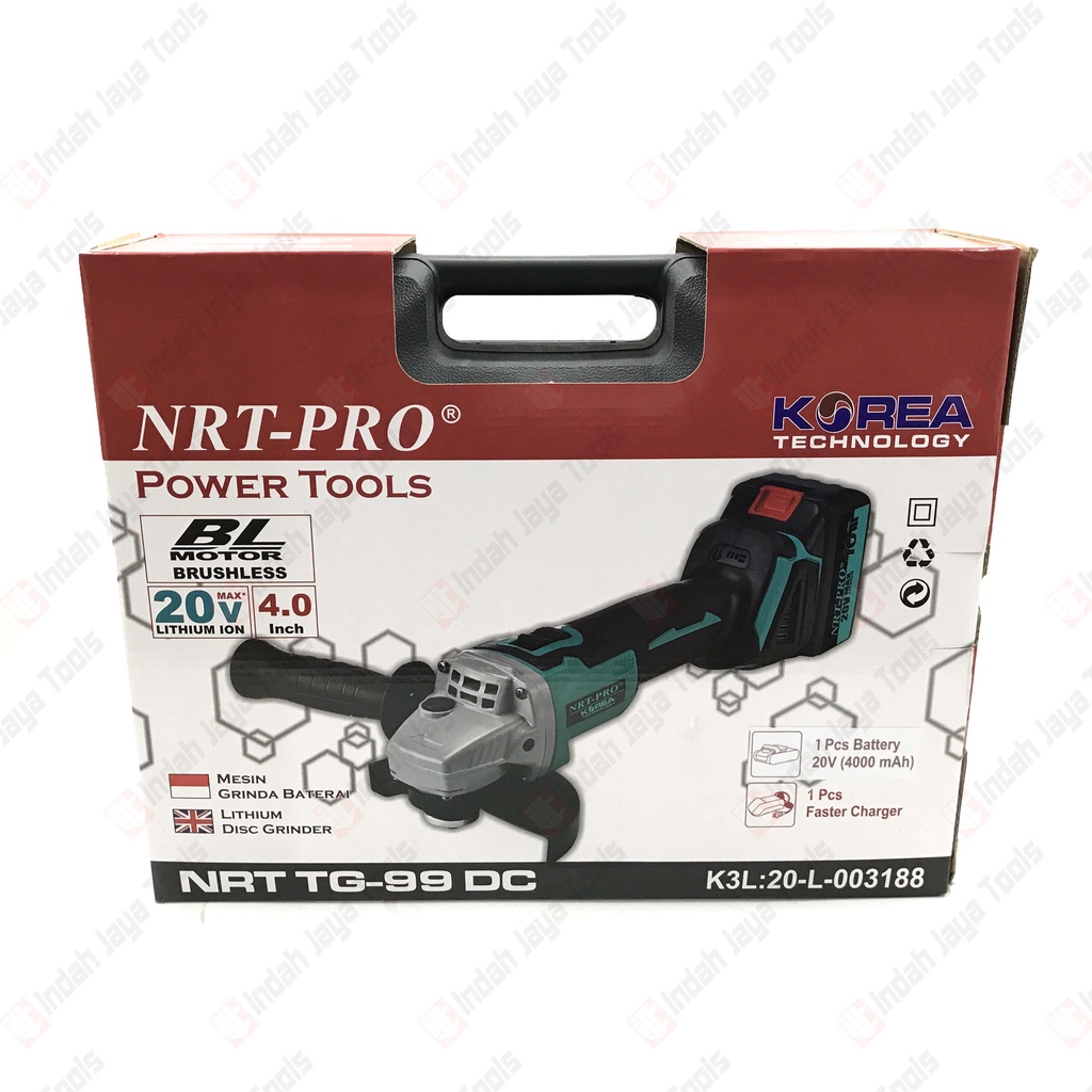 NRT-PRO TG-99 DC Cordless Mesin Gerinda Tangan 4 Inch 20 V - Grinder