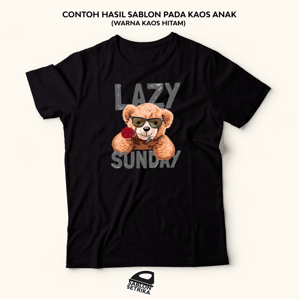 SABLON SETRIKA SABLON DTF PRINTING TEMA TEDY BEAR BERUANG