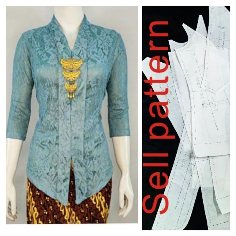 Pola Kebaya Kartini Dewasa Lengan 7/8 (JUAL POLA BUKAN BAJU)