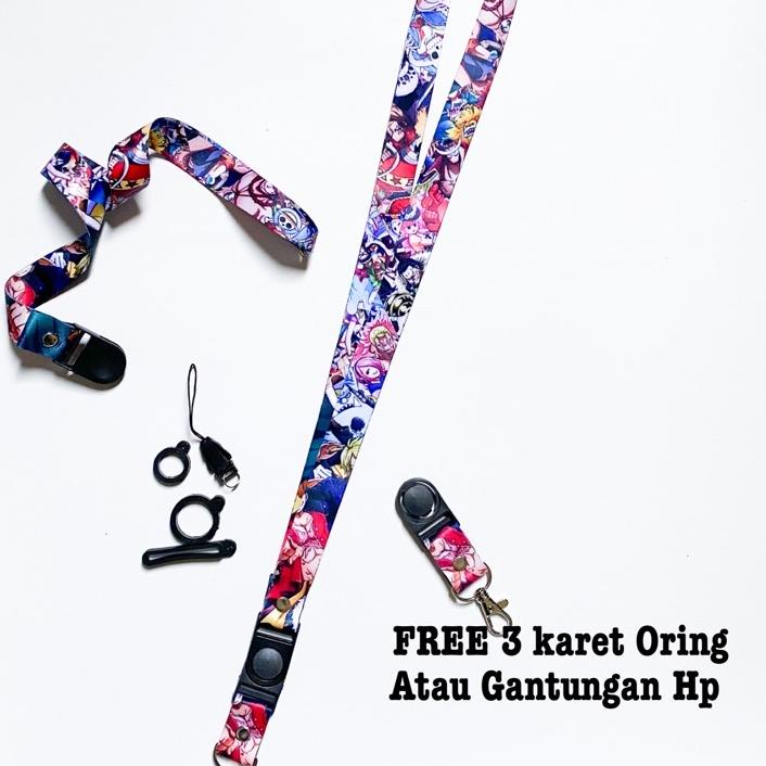 

リ lanyard one pice pods full printing Billwaz Lebar 2cm panjang 50cm bahan premium FREE 3 KARET Uk 13mm, 20mm dan 40mm Recomend
