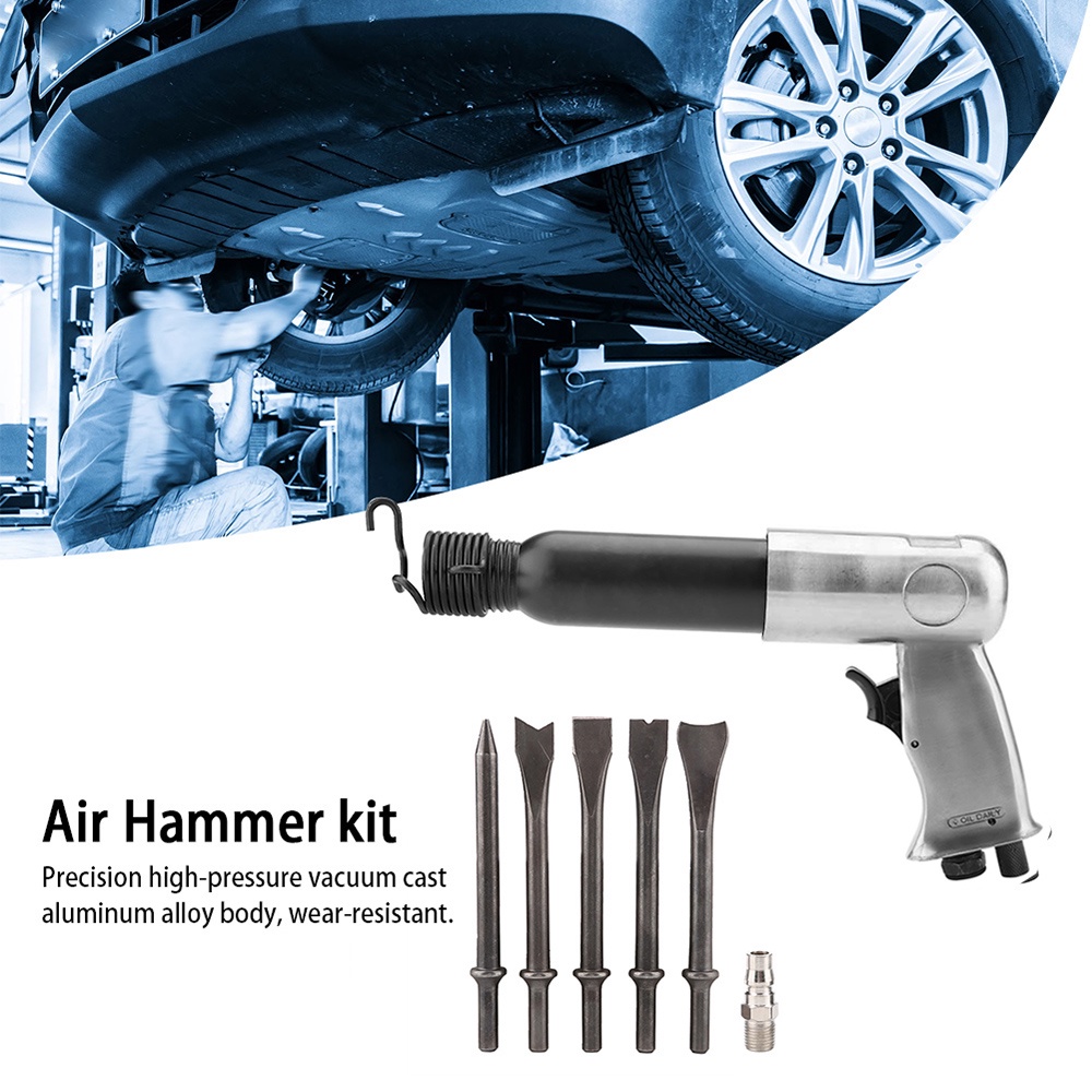 Air Chipping Hammer Kit - Mesin Pahat Alat Berat Kompresor Udara Palu Pneumatik dengan Pahat Bit