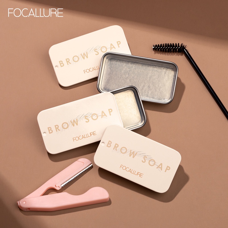 FOCALLURE 2PCS  Eyes Makeup Set Waterproof 3D EyeBrow Soap Long-lasting Eyebrow Gream