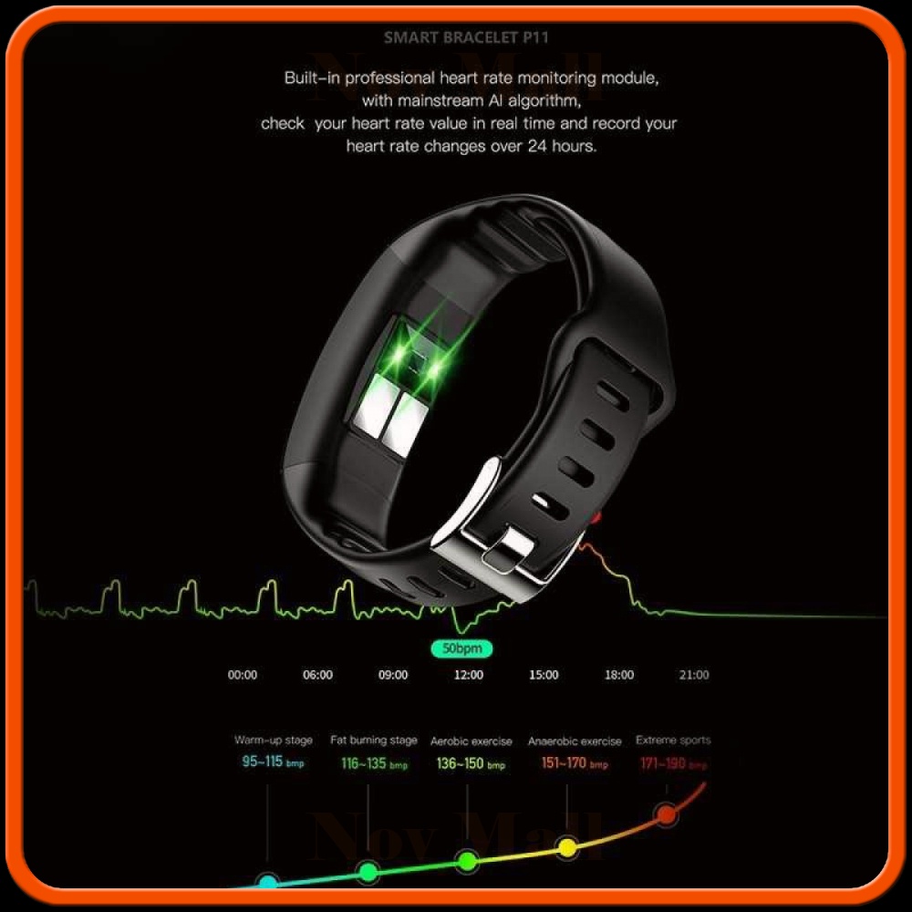 SKMEI Smartwatch Sport Fitness Tracker Heart Rate Sp02 Waterproof - P11 Plus