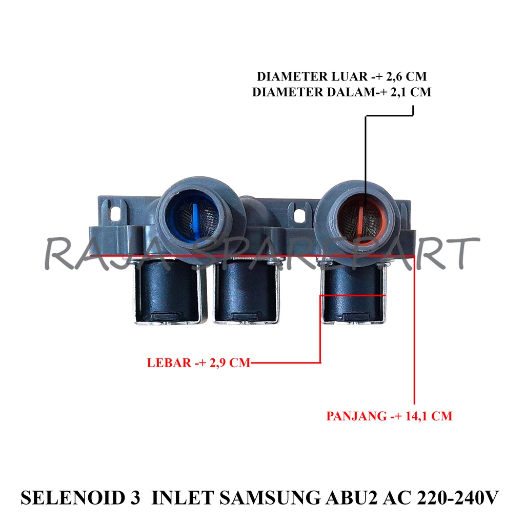 Selenoid / Water Inlet Mesin Cuci SAMSUNG 3 INLET ABU-ABU (AC 220V)