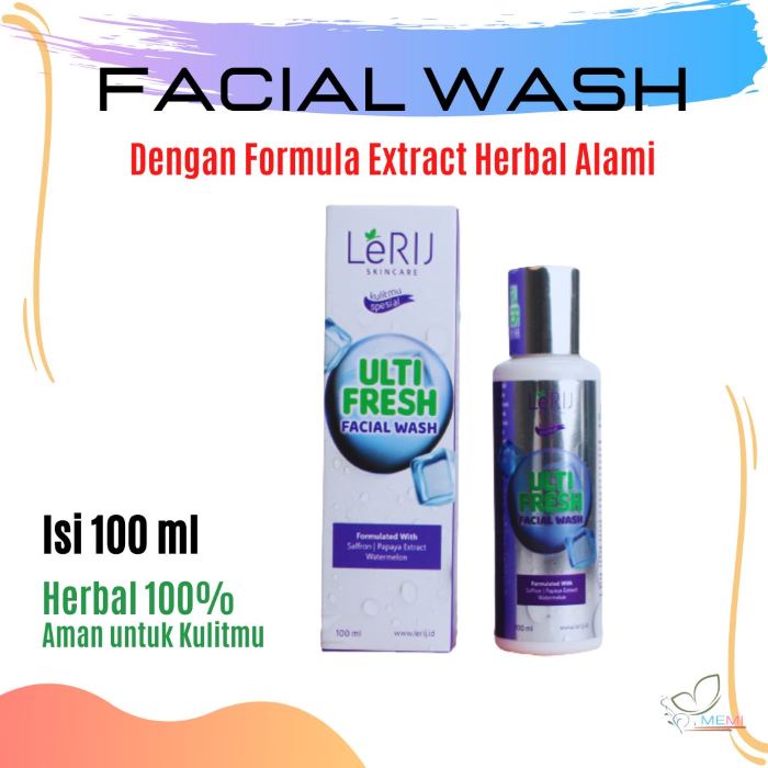 Facial Wash Sabun Cuci Muka Pembersih Wajah Herbal Alami Wanita Pria BPOM HALAL - LeRIJ Ultifresh