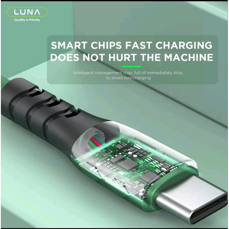 LUNA C198 KABEL DATA CHARGER FAST CHARGING 3A MICRO TYPE C LIGHTNING