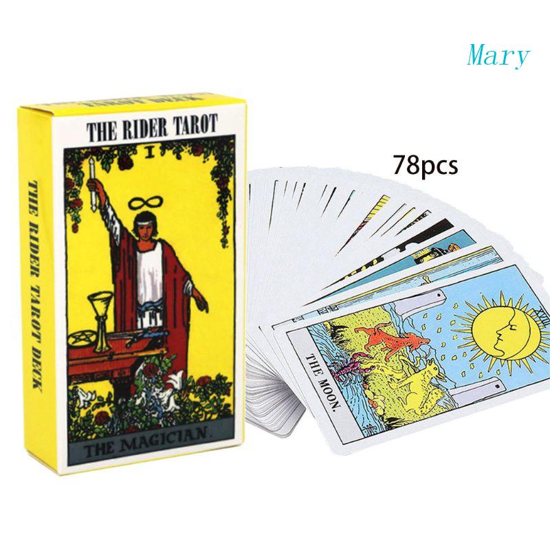 Mary 78pcs Kartu Tarot Deck Rider Dengan Manual Bahasa Inggris Lucu Future Telling Astrologi