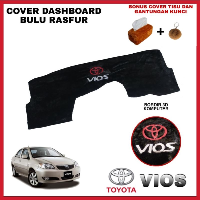 cover alas karper pelindung dashboard mobil toyota VIOS limo old 2003-2007 bulu bordir custom nama