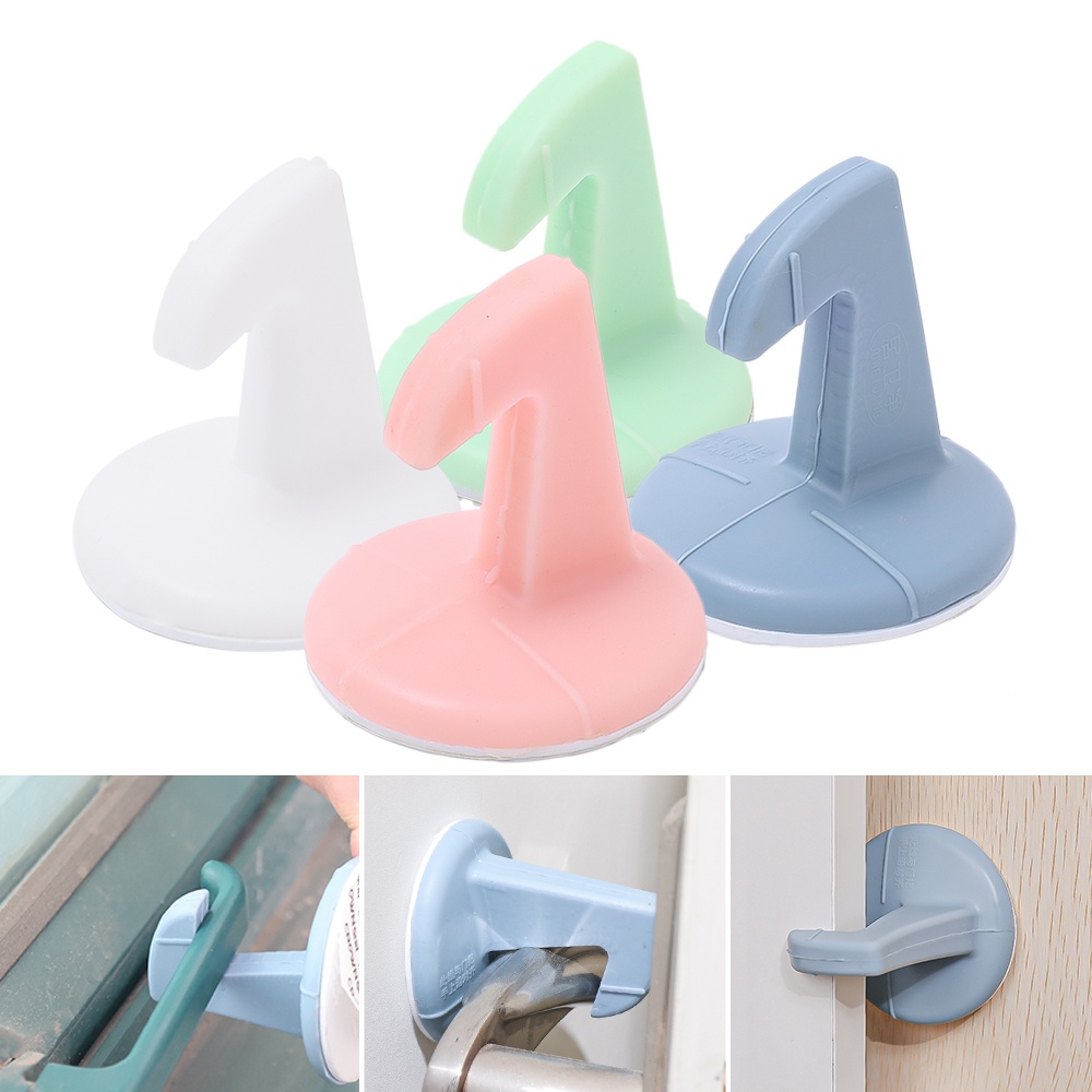 Self-adhesive Door Handle Bantalan Anti Tabrak Dengan Hook Door Stop/Silikon Door Stop Stopper Untuk Menjaga Pintu Terbuka/Flexible Pengaman Door Stopper Works/Bantalan Pelindung Dinding