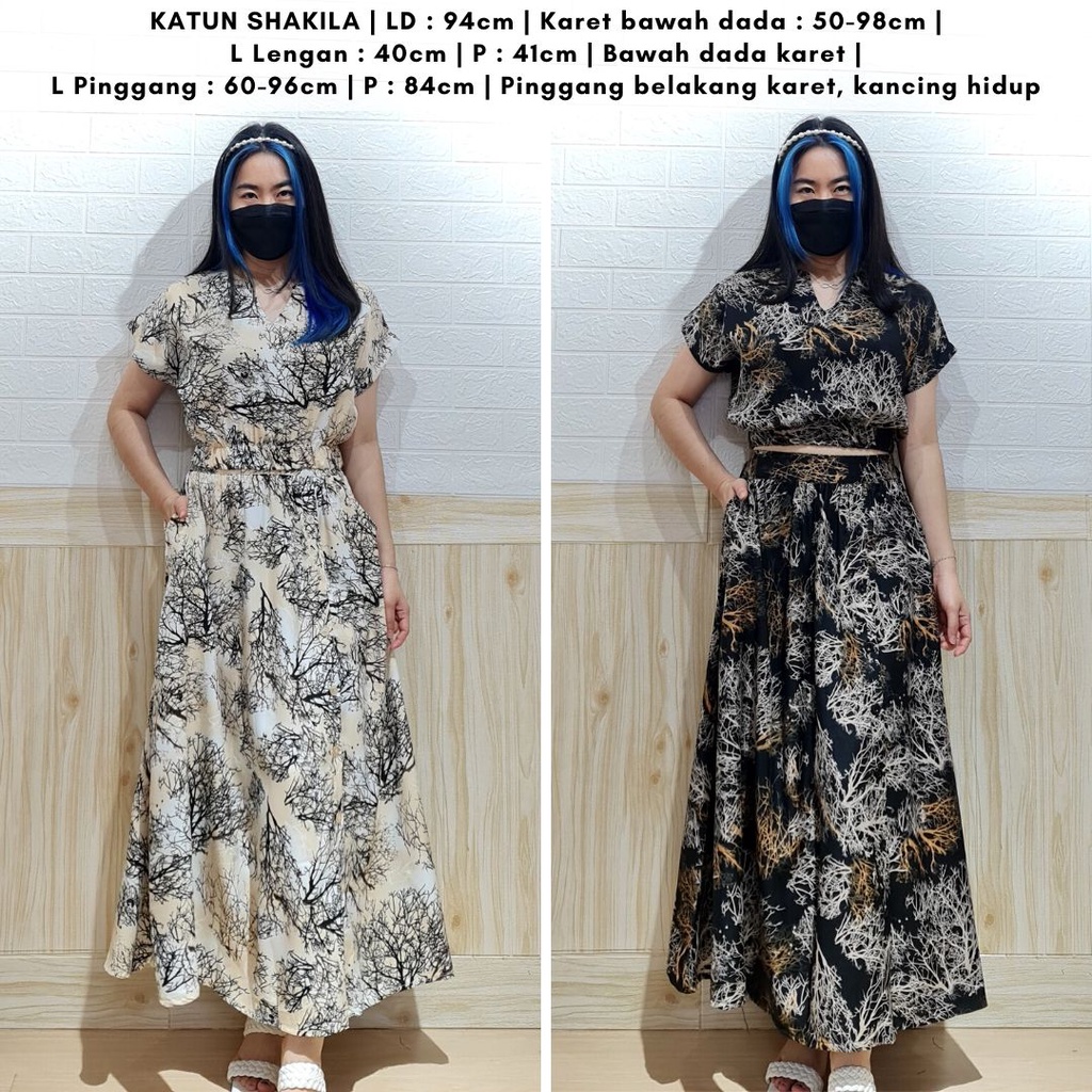 4711 ravelia vee long skirt one set rok