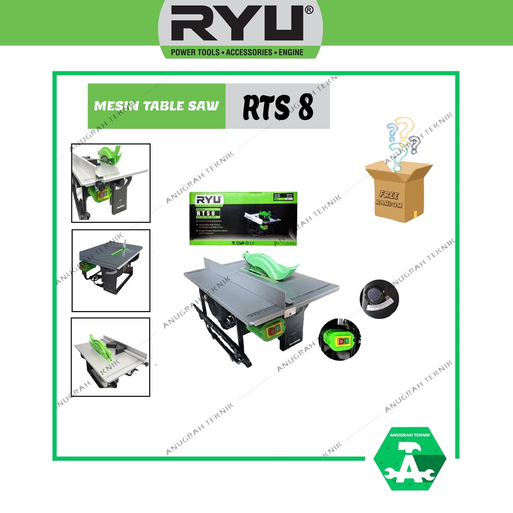 RYU Table Saw RTS 8 / Mesin Gergaji Kayu Meja 8 inch RYU by Tekiro