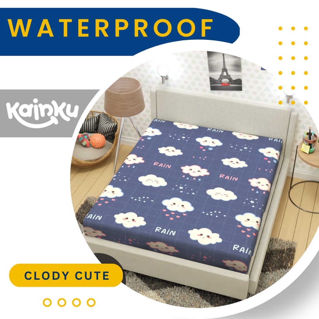 Sprei Tinggi 35 Waterproof Ukuran 100x200 MOTIF anti air anti ompol #WP100T35