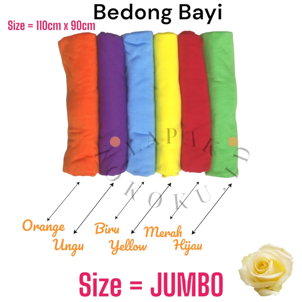 1pcs Bedong Bayi Rainbow Pastel Size Jumbo (110cm x 90cm) Premium Lembut Bedong Kain Pernel Selimut Bayi Bedong Katung Selimut Halus Bedong Bayi Adem