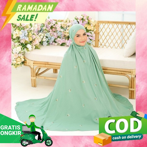 (Terbaru 2022) Mukena Terusan Polos 2In1 Ponco Tanpa Karet Dahi Mukena Bali Dewasa Langsungan Mukena