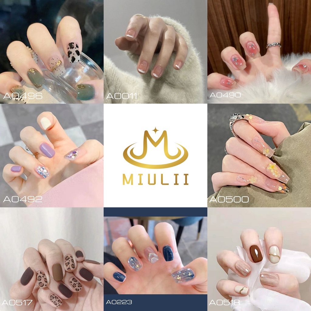 MIULII / KUKU PALSU CUTE / CANTIK  / 24PCS / 3D / NAIL ART / PREMIUM / MURAH / FAKE NAIL / BEAUTY NAIL / WEDDING / PESTA / SANTAI / CUTE / DAILY / KERJA / KANTOR / FREE LEM JELLY / KUTEK D