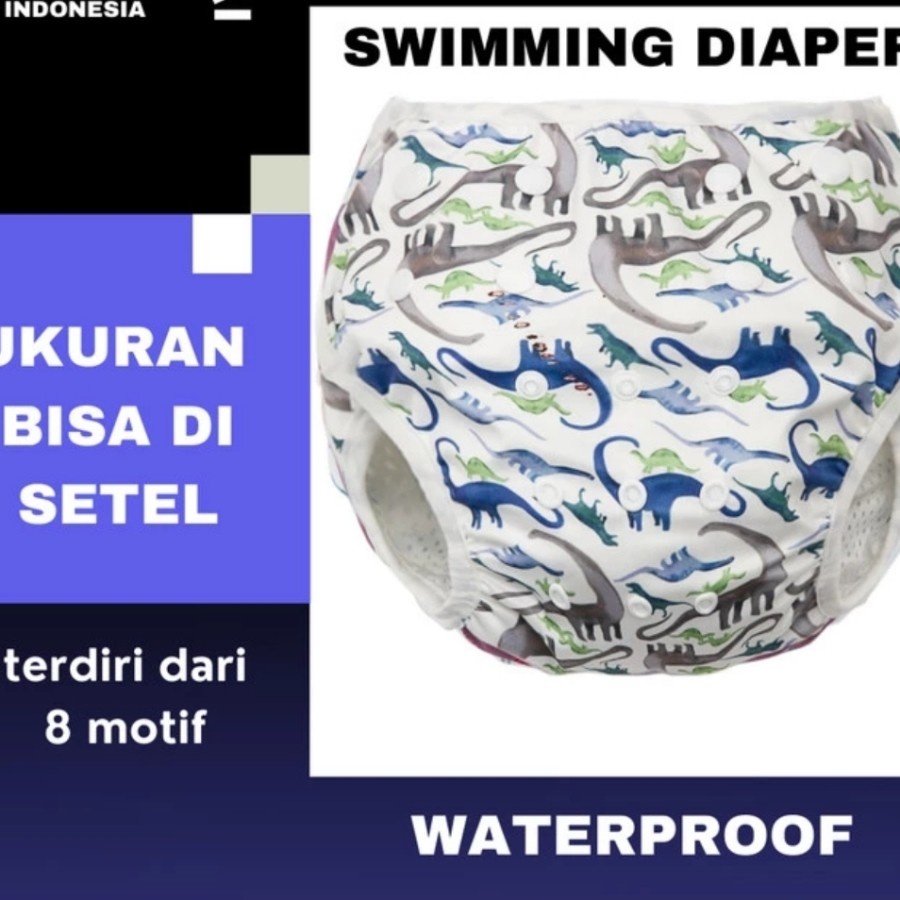 Popok Renang Bayi Reusable Aneka Motif - Swimming Diaper Premium Cuci Ulang