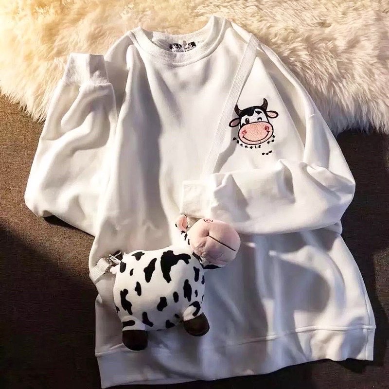 MakeGrosir - SWEATER FLEECE CREWNECK COW