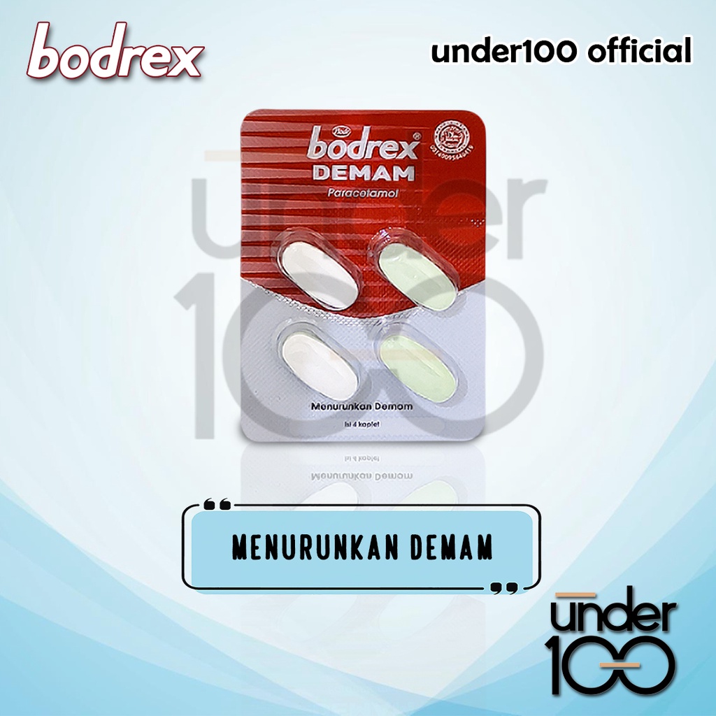 ❤ Under100 ❤ Bodrex 1 Strip isi 4 Tablet | Flu Batuk | Extra | Migra | Demam