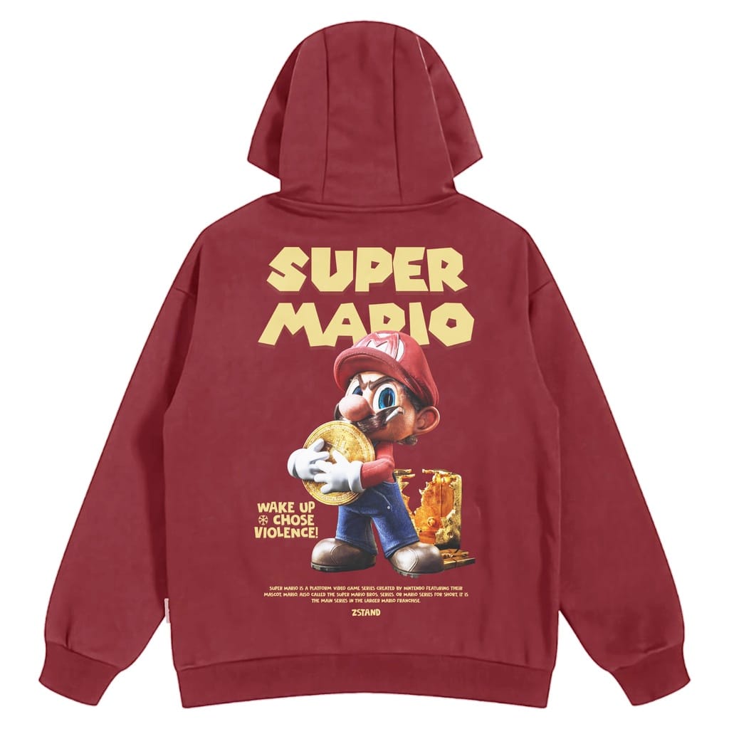 Sweater Hoodie SUPER MARIO Jumper Pria Wanita Bahan Fleece Tebal Ukuran S M L XL XXL XXXL