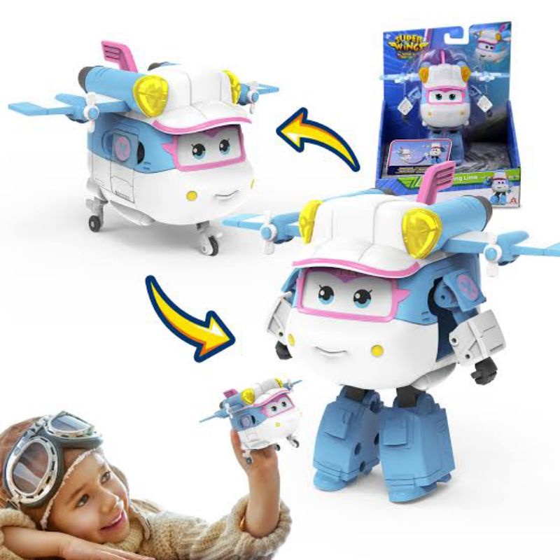 Super Wings Transforming Robot Lime