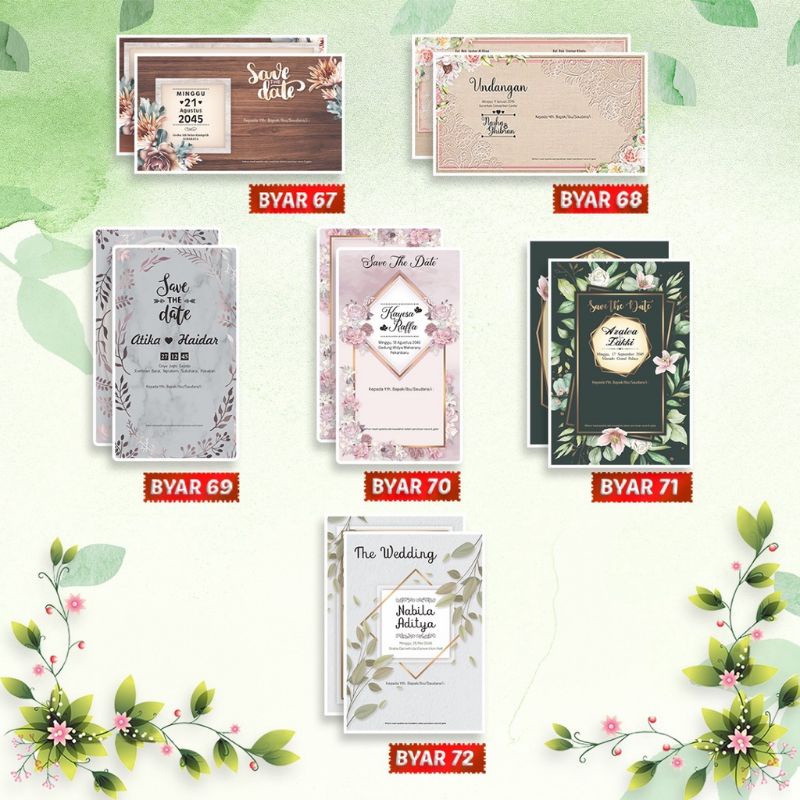 

Undangan Cetak Murah Blanko Undangan BYAR 67 - 72