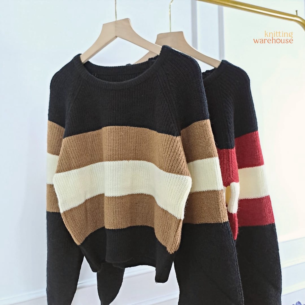 Yae Sweater Top Soft Knit Import - Atasan Rajut Wanita Tangan Panjang TM (Y2281)