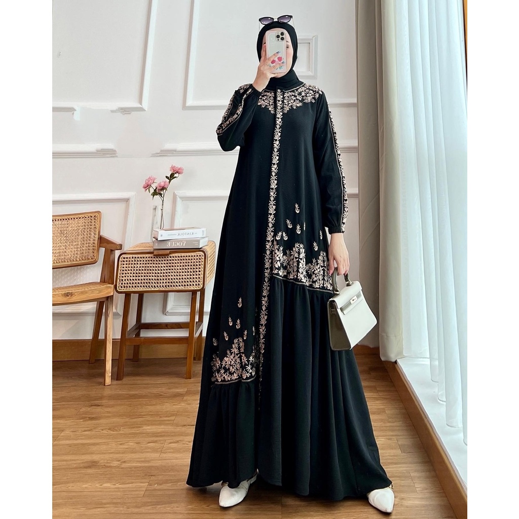 Gamis Khalida 2 Fashion Muslim Kekinian/ Pesta/Ori Glamz