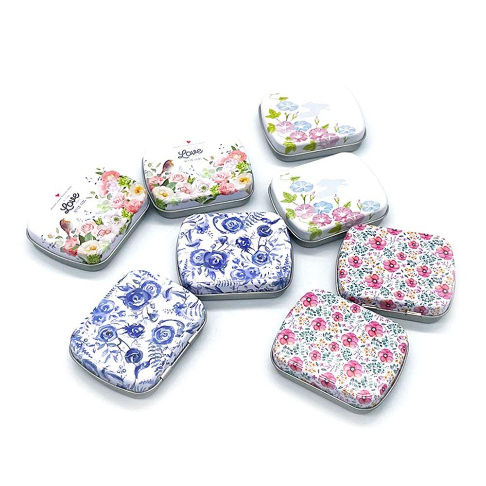 Solighter Kotak Besi Lucu Protable Permen Wadah Teh Metal Tin Box Maskeup Organizer Tempat Penyimpanan Kaleng Mini