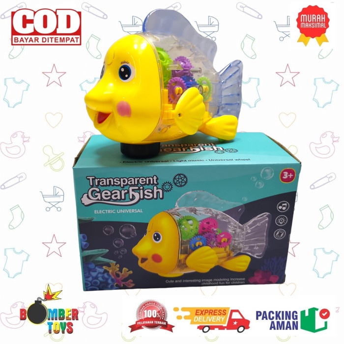 MAINAN ANAK ANIMAL TRANSPARAN FULL LIGHT IKAN GEAR DINO KADO TERBAIK