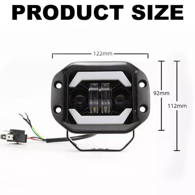 Lampu Bemper Lensa High Low Drl + Sein Motor Mobil