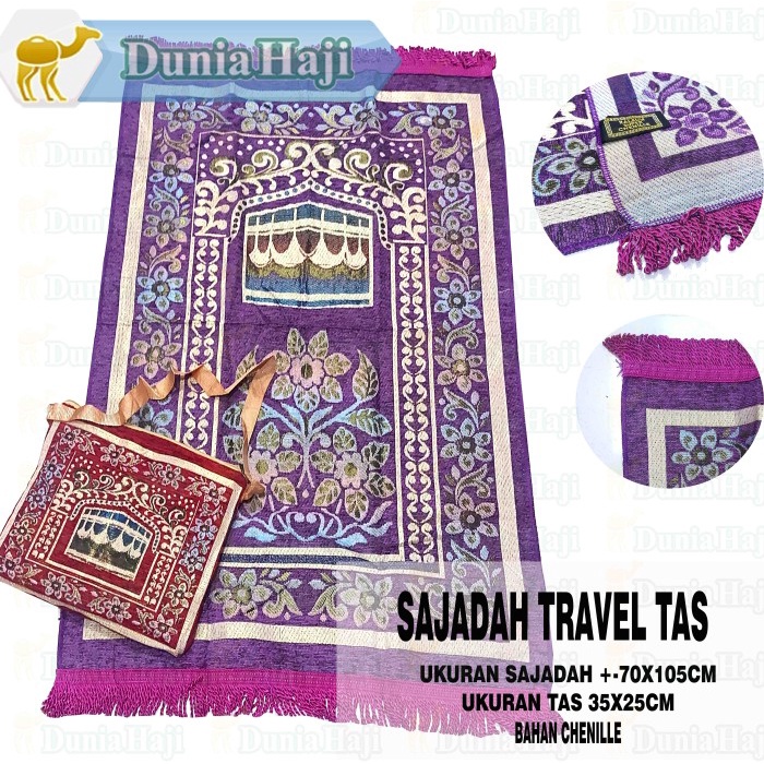 Sajadah Sajadah Tas Travel Traveling Besar Super Chenil Turki Turkey DuniaHaji - Ungu(V6U4) Sajadah 