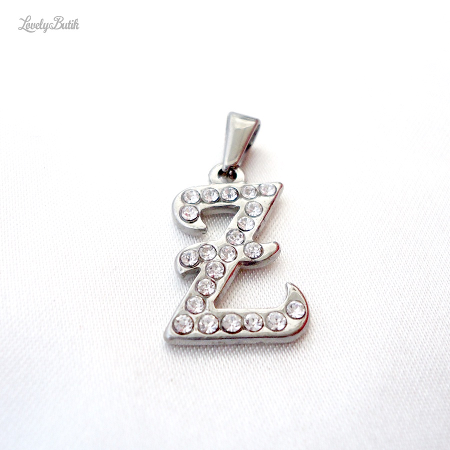 Liontin Titanium Anti Karat Tanpa Kalung Leontin Huruf Alphabet Abjad Inisial Z Klasik - Lovelybutik