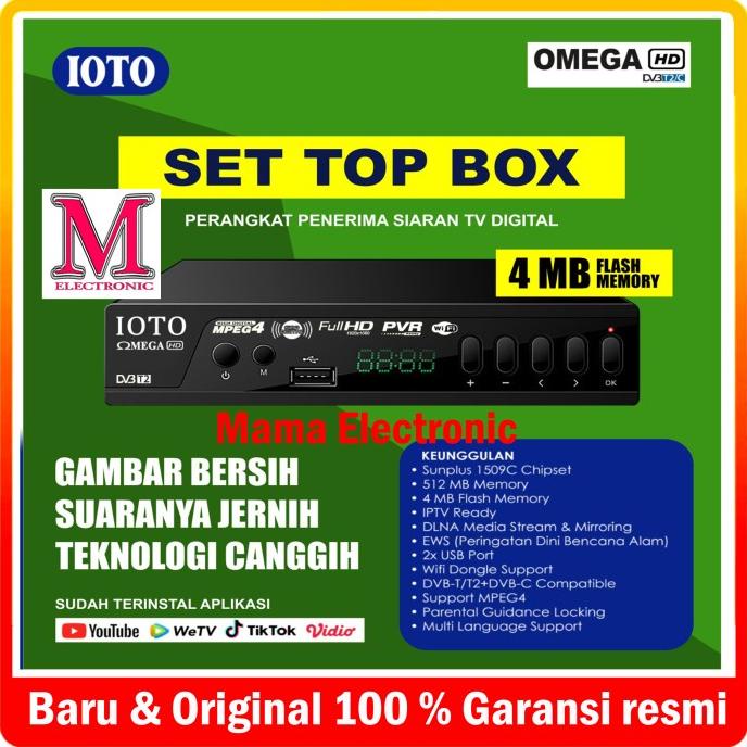 Set Top Box IOTO OMEGA / Siaran Tv Digital / STB / SNI KOMINFO ORI