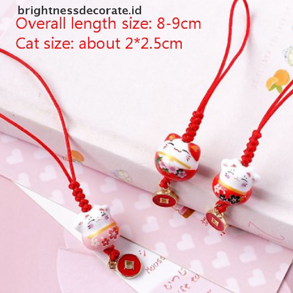 [Birth] Kartun Jepang Lucky Cat Keychain Pernak Pernik Telepon Ch Mobil Liontin Gantungan Kunci [ID]